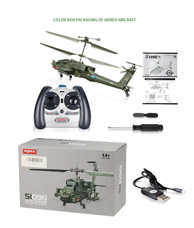 Fighter anti-fall remote control helicopter drone Apache aircraft toy EX-STOCK Canada