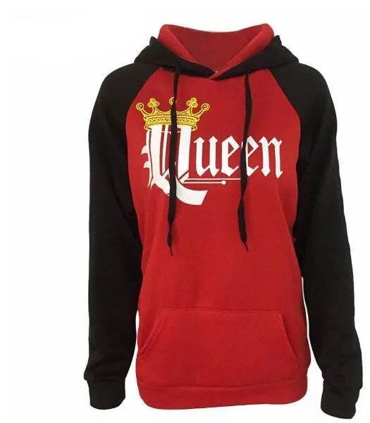 Women KING QUEEN King and Queen Crown Couple Color Block Sweatshirt - EX-STOCK Canada