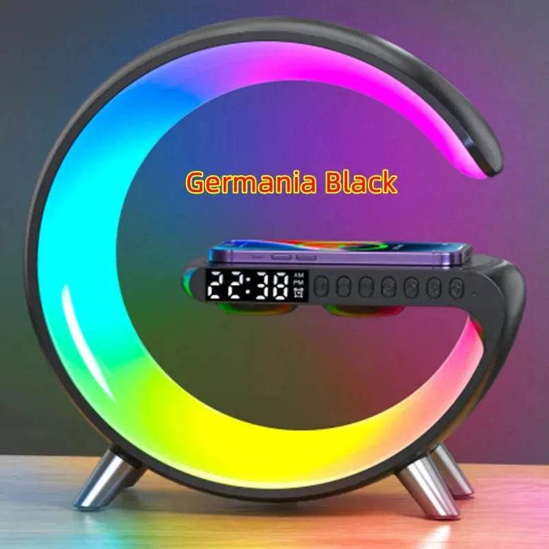 G shaped Wireless Phone Charging Night LED Lamp Bluetooth Speaker - EX-STOCK Canada