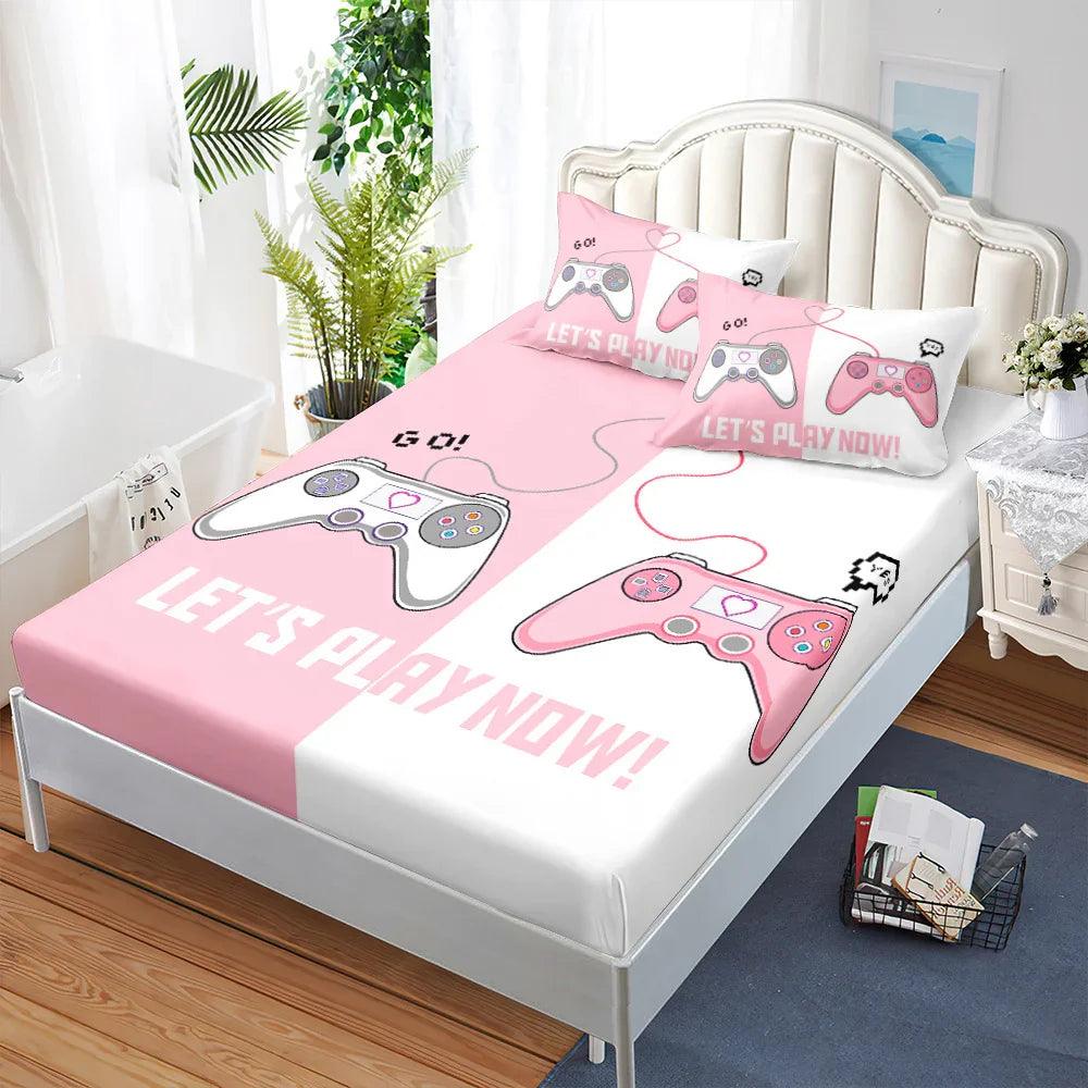 Fitted Sheet Duvet Cover Three-piece Gamepad Cool Mattress Cover EX-STOCK Canada