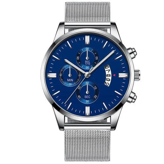 Mens Business Luxury Watches For Men Mesh Band Quartz Watch EX-STOCK Canada