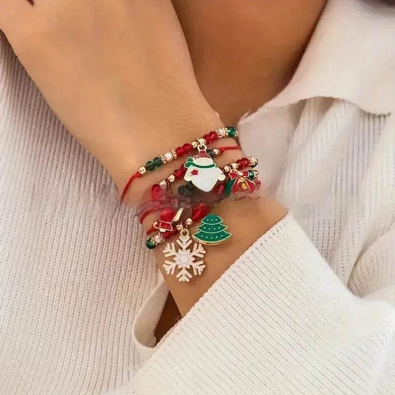 5pcs New Christmas Polymer Clay Handmade Beaded Bracelet set - EX-STOCK Canada