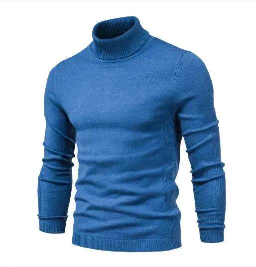 Men's Plain Slim Pullover Polo Sweatshirt Turtleneck Sweater Winter Casual Tops Men - EX-STOCK Canada