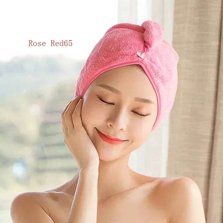 Women's Microfiber Hair Dryer Cap Absorbent Hair Towel. - EX-STOCK Canada