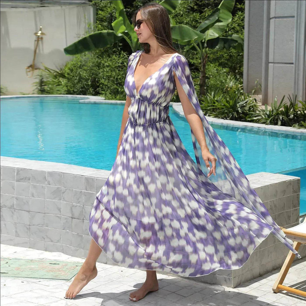 Casual New Floral Chiffon Long Dress - EX-STOCK Canada