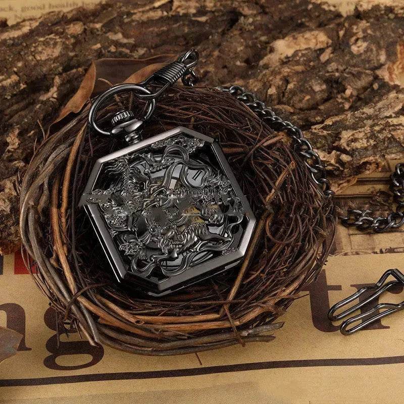 Men's Fashion Casual Flip Hollow Mechanical Pocket Watch - EX-STOCK Canada