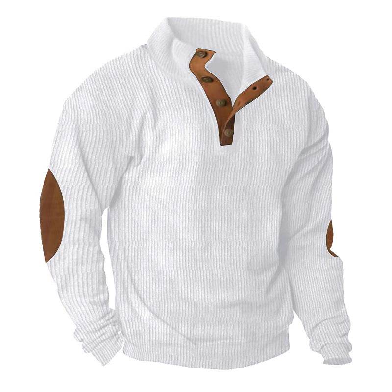 Corduroy Casual Stand Collar Long-sleeved Sweater men - EX-STOCK Canada