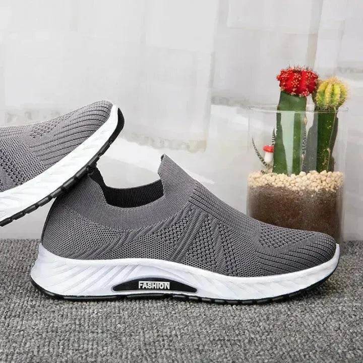 Casual Slip-on Mesh Sports Shoes Flying Woven Soft Breathable Running Walking Flat Shoes Men - EX-STOCK Canada