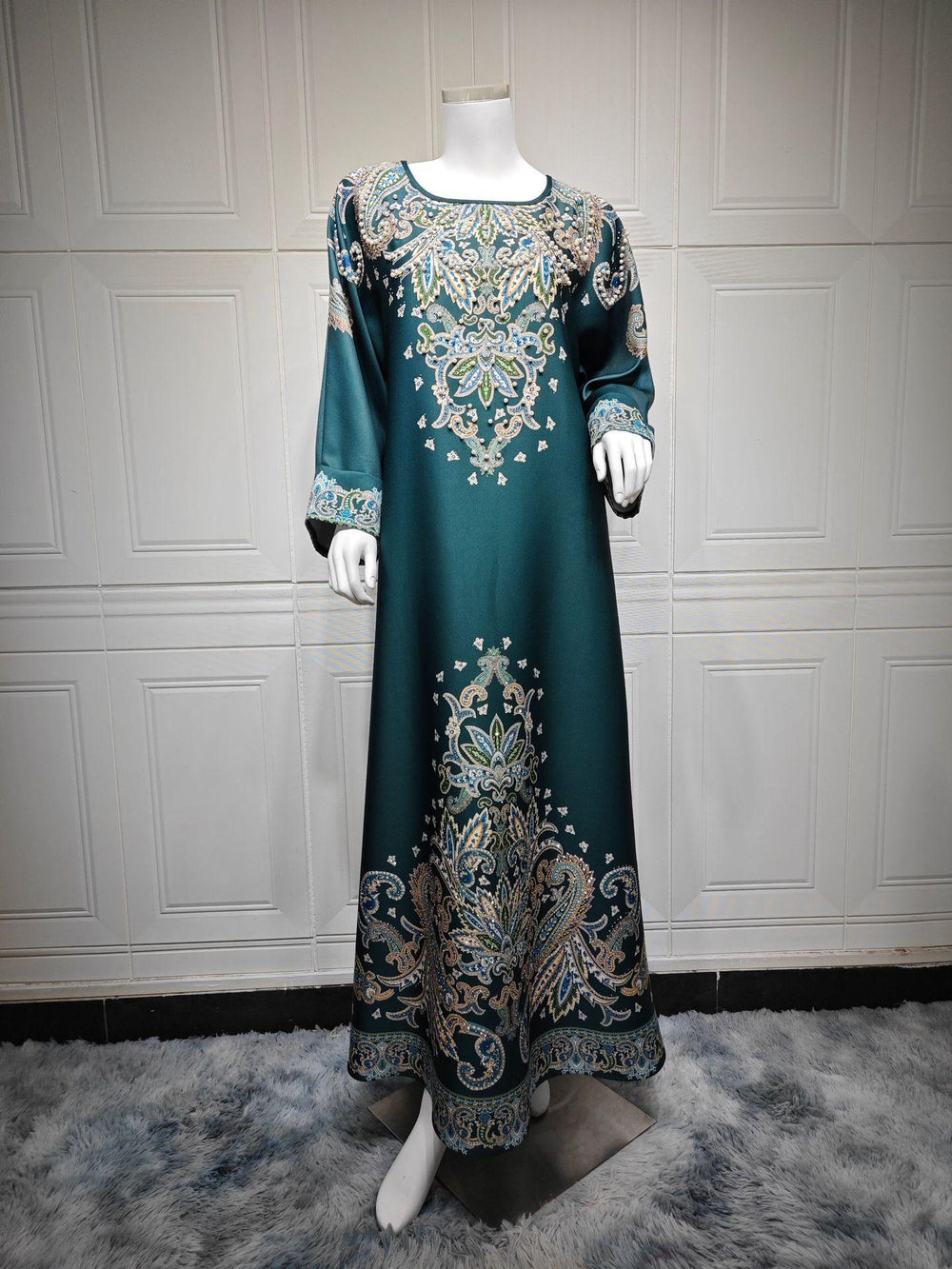 Abito da donna stampato Dubai in stile musulmano - EX-STOCK Canada