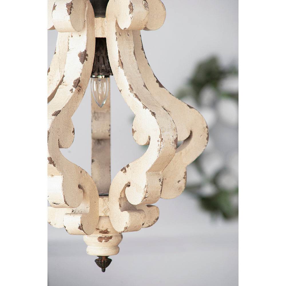 Farmhouse Chandelier, Dilapidated White Chandelier French Country Wood Chandelier For Living Room Foyer, Bulb Not Included - EX-STOCK Canada