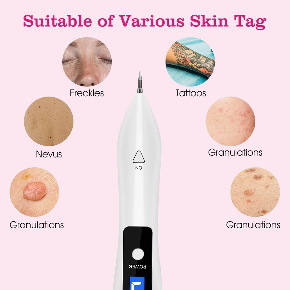 1Pc Skin Tag Repair Kit Portable Beauty Equipment Multi-Level With Home Usage USB Charging LCD Level Adjustable 6 Replaceable Needles - EX-STOCK Canada
