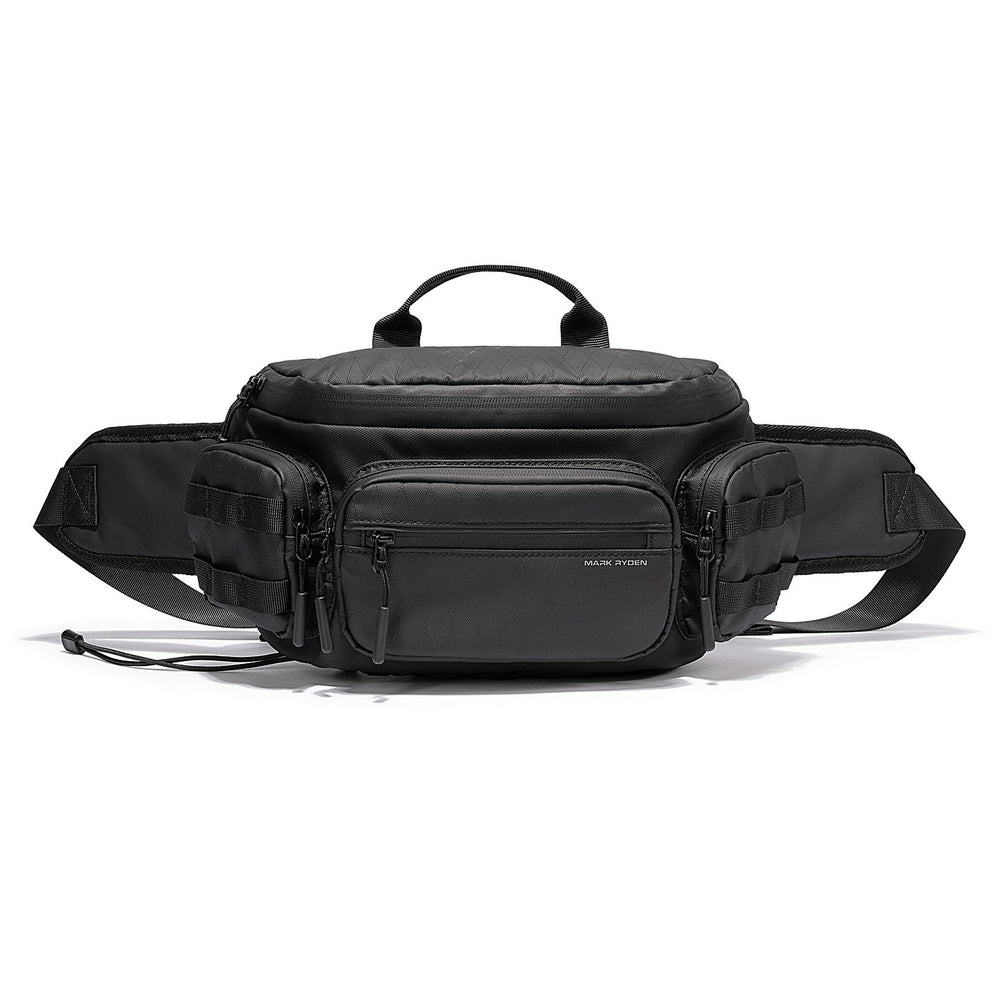 Men's Large-Capacity Motorcycle Riding Crossbody Sling Bag – Tactical Oxford Fanny Pack (Elite Black) 6