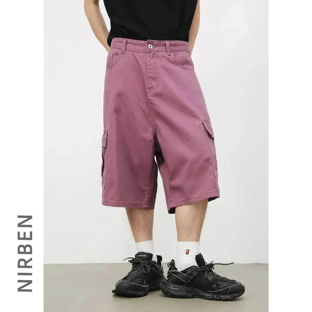 Men's Baggy Dad Shorts Jeans Denim Summer New Straight Wide-leg Workwear Denim Shorts for Men Loose Leisure All-matching Shorts - EX-STOCK Canada