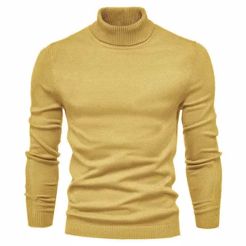Men's Plain Slim Pullover Polo Sweatshirt Turtleneck Sweater Winter Casual Tops Men - EX-STOCK Canada