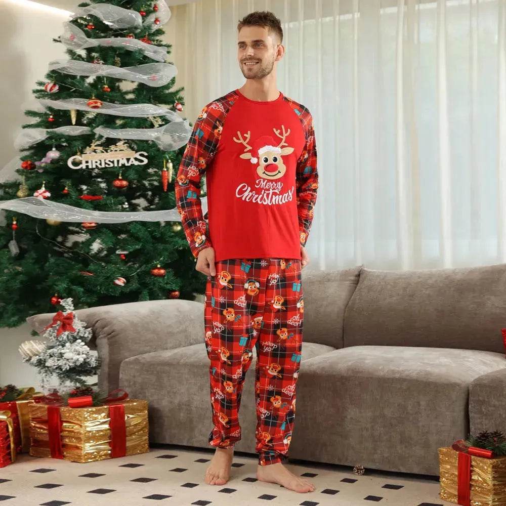 European And American Long Sleeve Home Wear Printed Plaid Christmas Suit - EX-STOCK Canada
