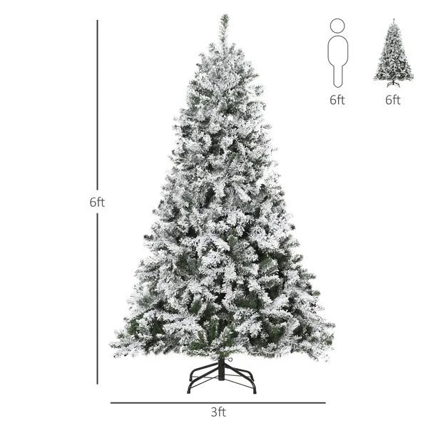 6ft Snow Flocked Artificial Tree 250 LED Light 928 Branches Christmas Season EX-STOCK Canada