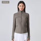 Long Sleeve Workout Tops for Women Halter Neck Zip Up gym top - EX-STOCK Canada
