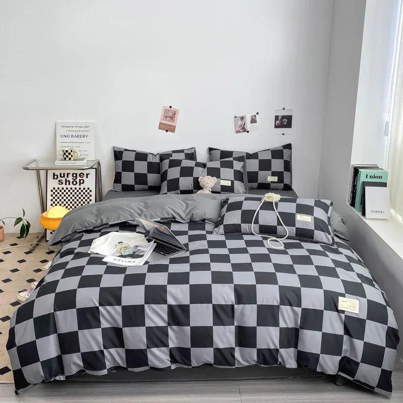 Solid Color Double Stitching Washed Cotton Duvet Cover Bedding EX-STOCK Canada