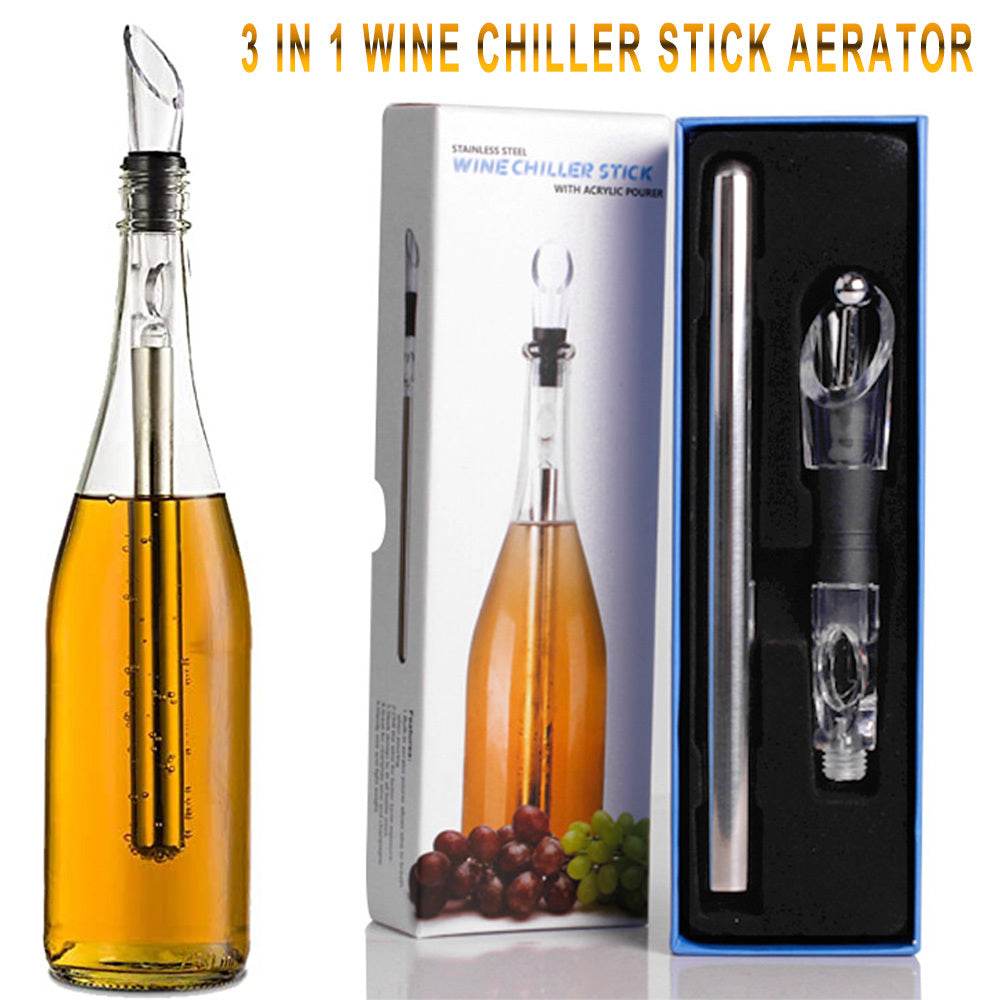 Wine Bottle Cooler Stick Stainless Steel Wine Chilling Rod Leakproof Wine Chiller Beer Beverage Frozening Stick Bar Tools - EX-STOCK Canada