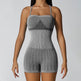 Hip Rise Waist Tight Sleeveless Yoga Jumpsuit Short Workout Romper - EX-STOCK Canada