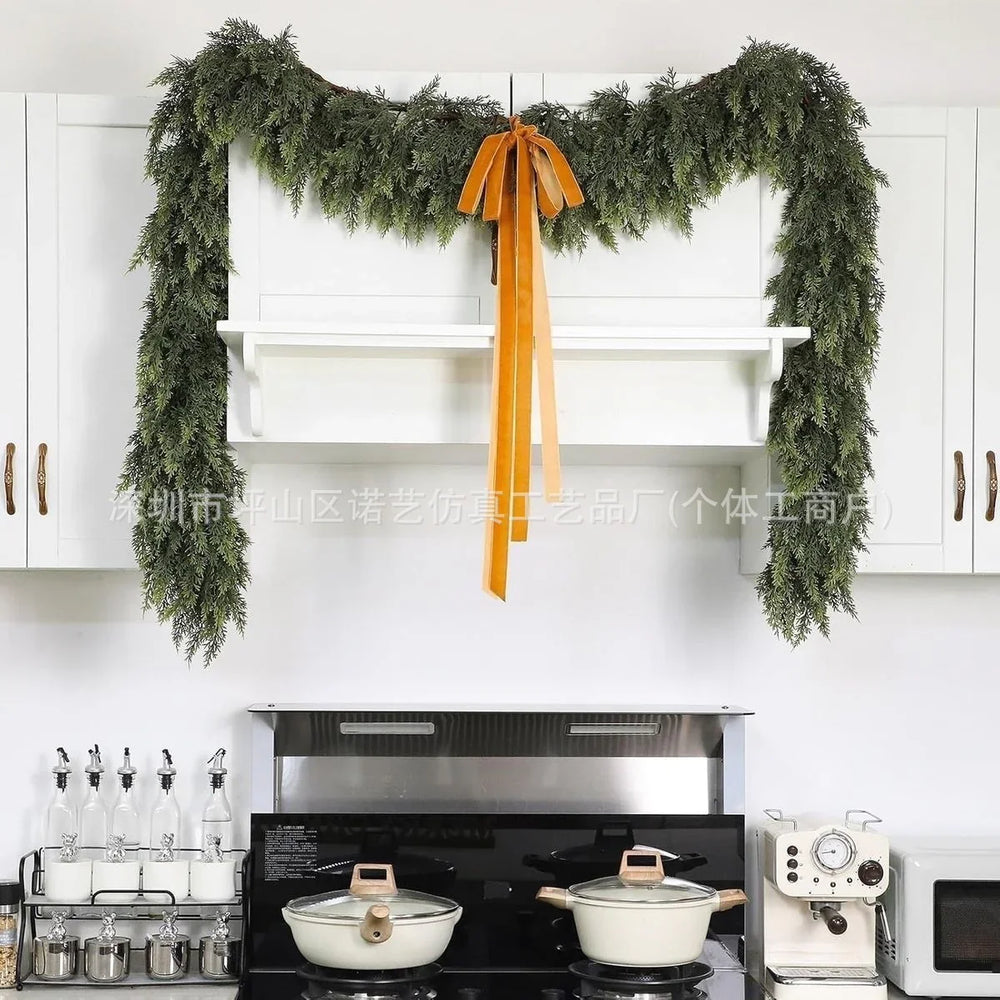 Christmas Pine Needle Garland Soft Rubber Feel Norfolk Pine Cypress Rattan EX-STOCK Canada