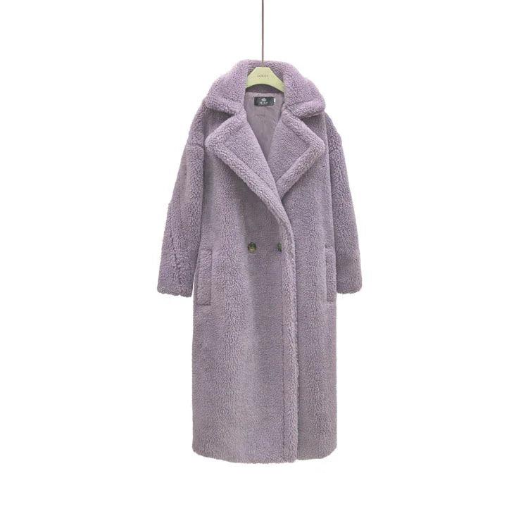 Manteau en peluche pour femmes, long manteau en agneau, hiverEX-STOCK Canada