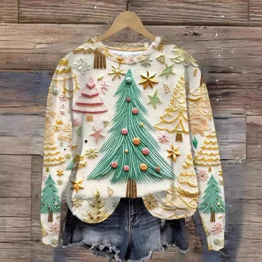 Women's Versatile Christmas 3D Digital Print Sweatshirt EX-STOCK Canada