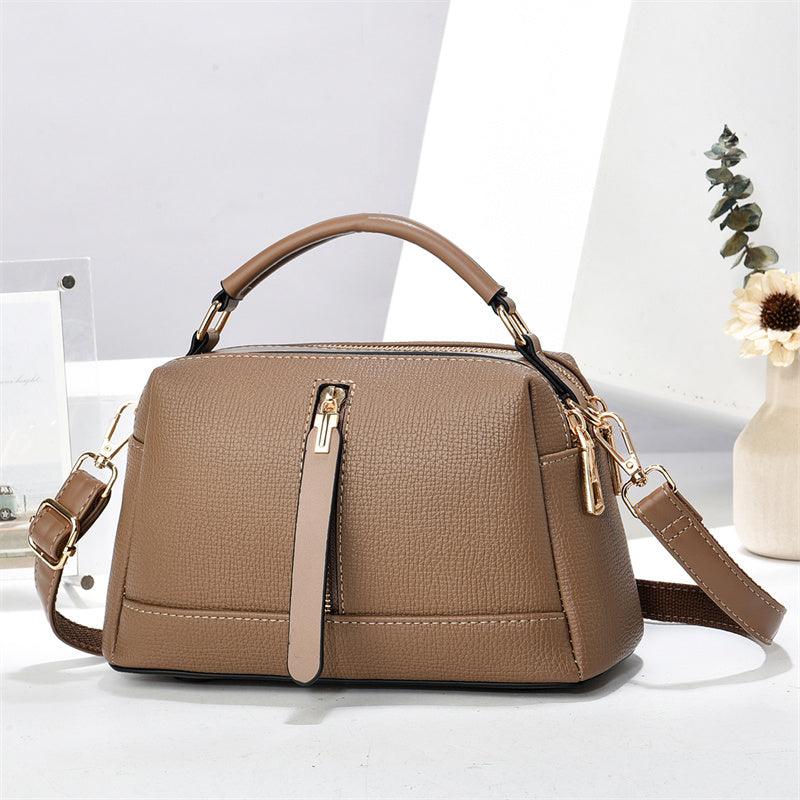Mini Leather Crossbody Handbag for Women – Structured Compact Design for Everyday Use