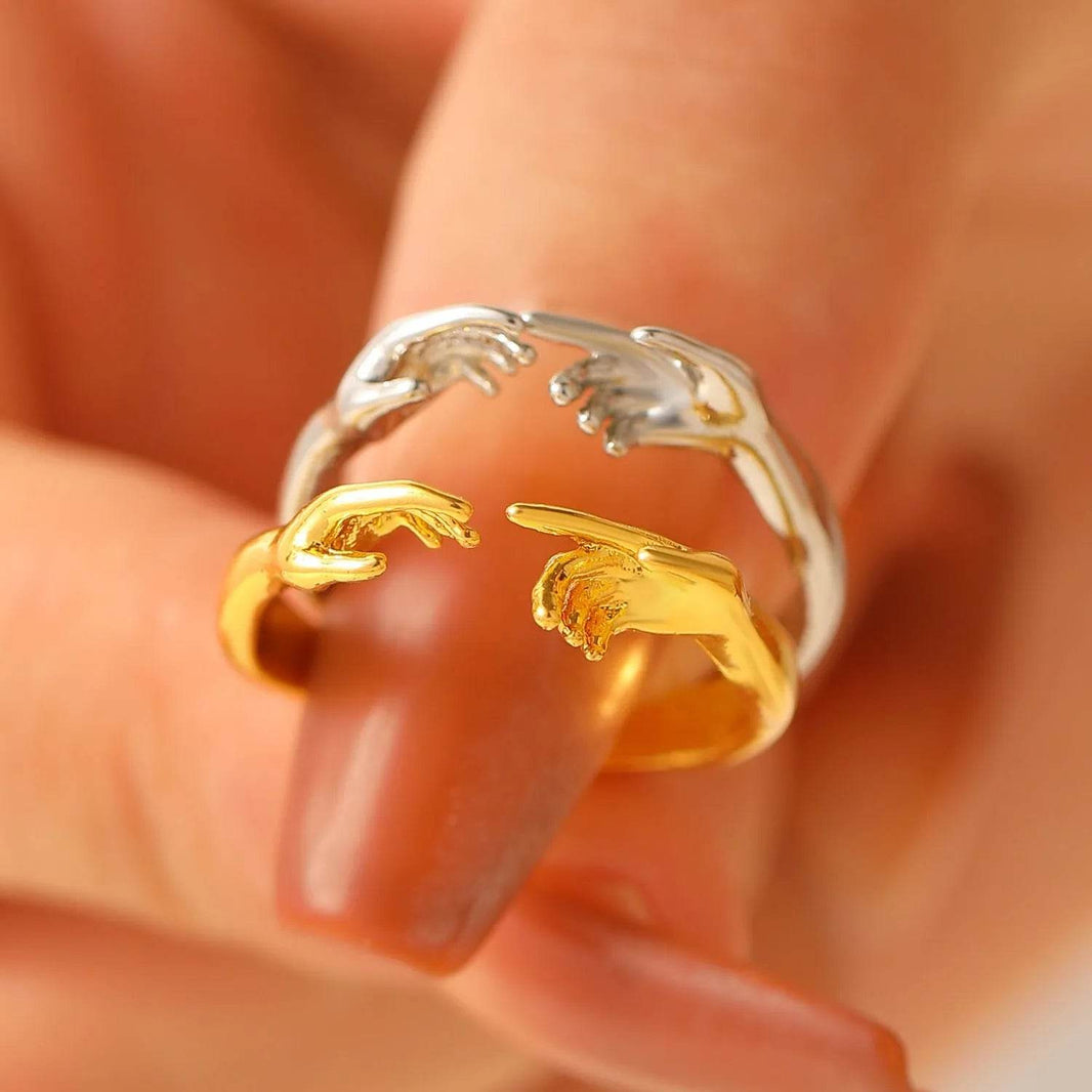 Opening Adjustable Two-hand Rings Fashion Personality Ring For Valentine's Day Jewelry - EX-STOCK Canada
