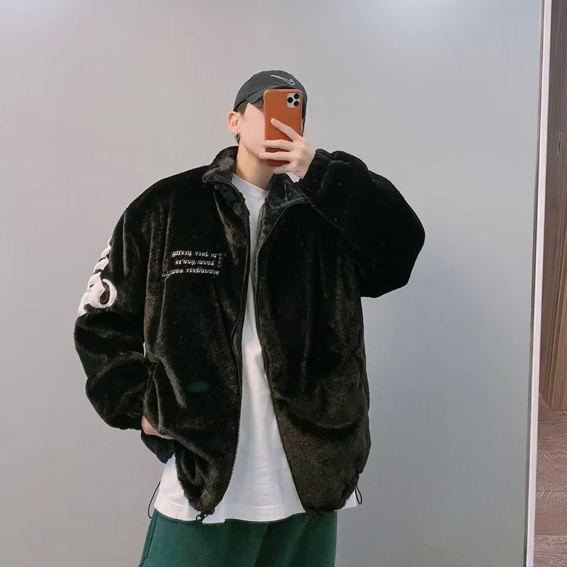 Winter Letters Embroidery Cotton-padded Coat Men | EX-STOCK product gallery photo 1