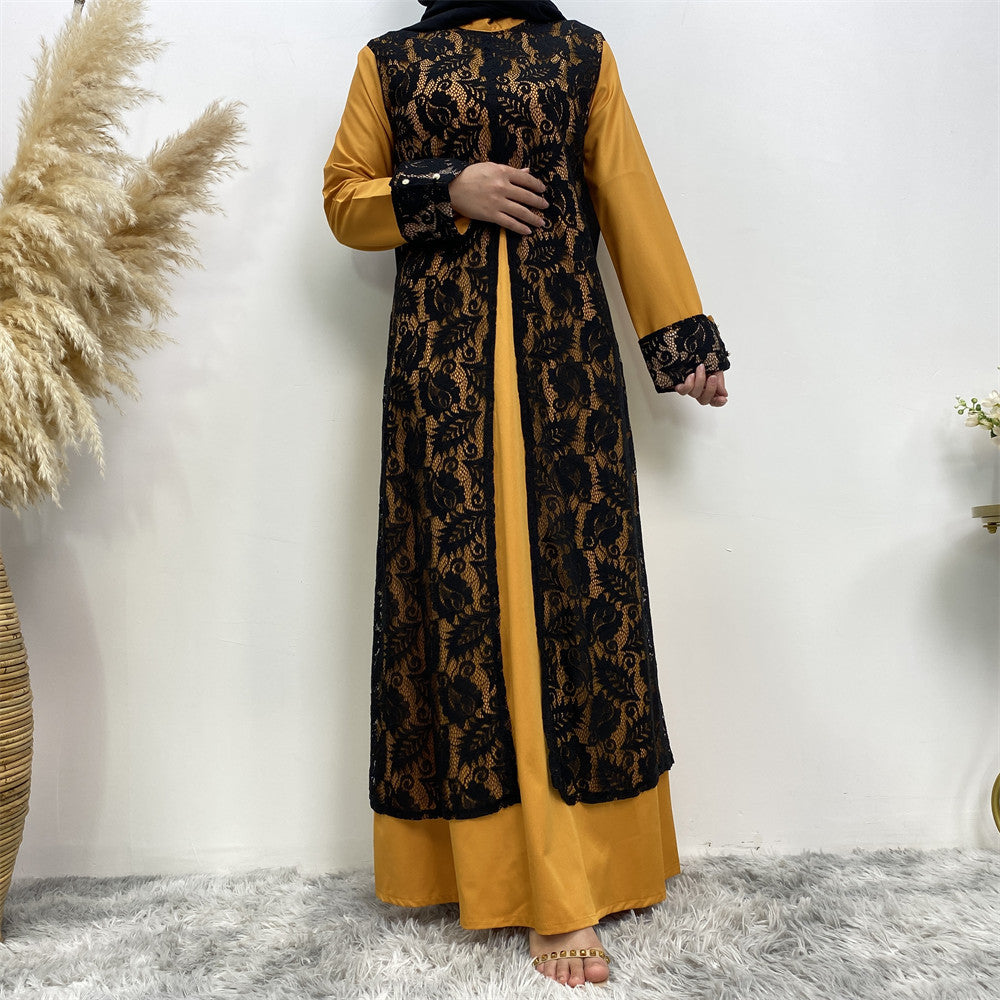 Lace Temperament Women's Clothing Arabic Clothing Robe - EX-STOCK Canada