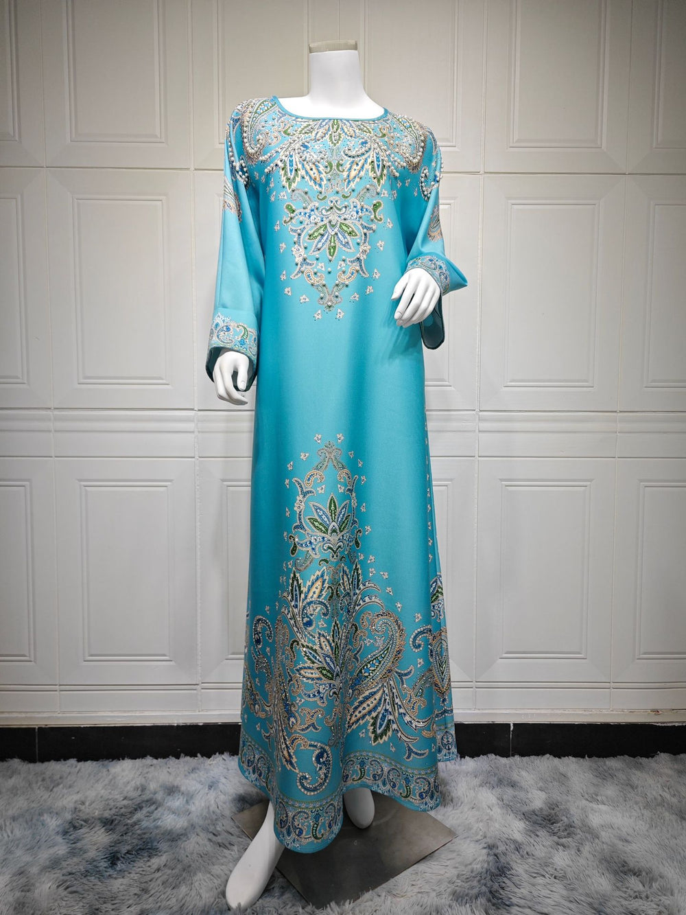 Abito da donna stampato Dubai in stile musulmano - EX-STOCK Canada
