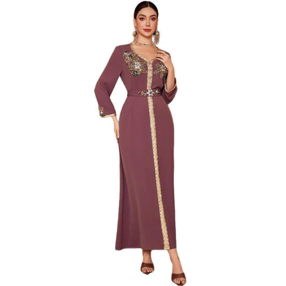 Medio Oriente Abito Musulmano Elegante alla Moda Nuovo Ricamato in Mussolina - EX-STOCK Canada