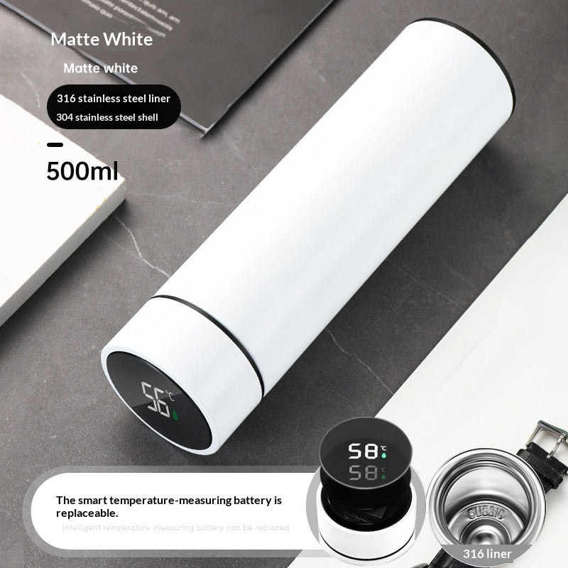 316 Stainless Steel Smart Insulated Water Bottle With Tea-Drink Separation For Men And Women