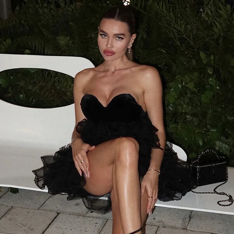 Backless Dress Pettiskirt Slim Tube Top Dress EX-STOCK Canada