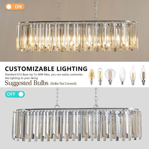 Modern Oval Crystal Chandelier Luxury Home Decor Fixtures- Bulb is not included - EX-STOCK Canada