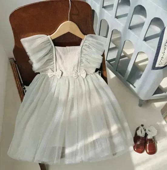 Infant Flying Sleeve Bowknot Girls' Fashion Baby Pettiskirt dress Newborn dresses - EX-STOCK Canada