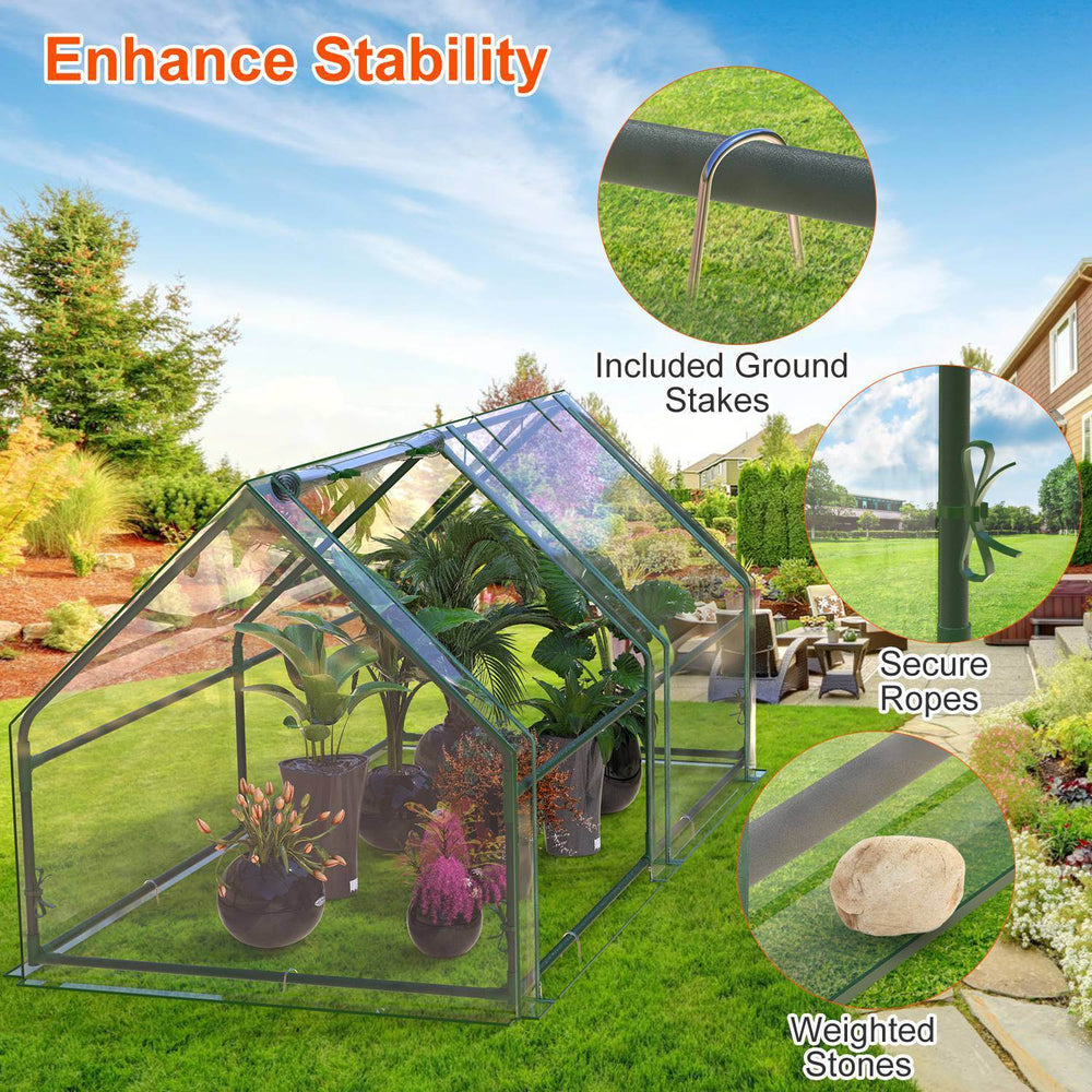1Pc Portable Mini Greenhouse 70.86x33.46x37.4in With Roll-Up Zipper Doors Waterproof UV-Resistant PVC Cover Hot House For Indoor Outdoor Garden Patio Yard - EX-STOCK Canada