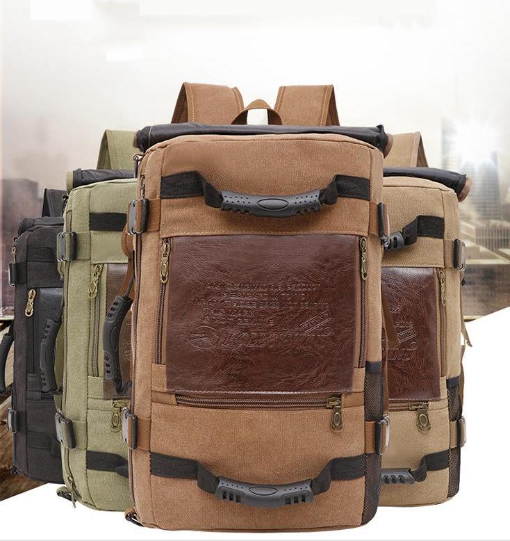 Men Canvas Backpack Huge Travel School Shoulder Computer Backpack Functional Versatile Bags Multifunctional Laptop Bag EX-STOCK Canada