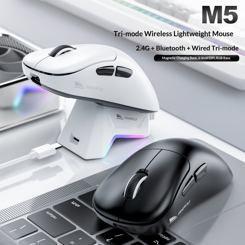 Smailwolf M5 Tri-Mode Wireless Mouse with Charging Dock