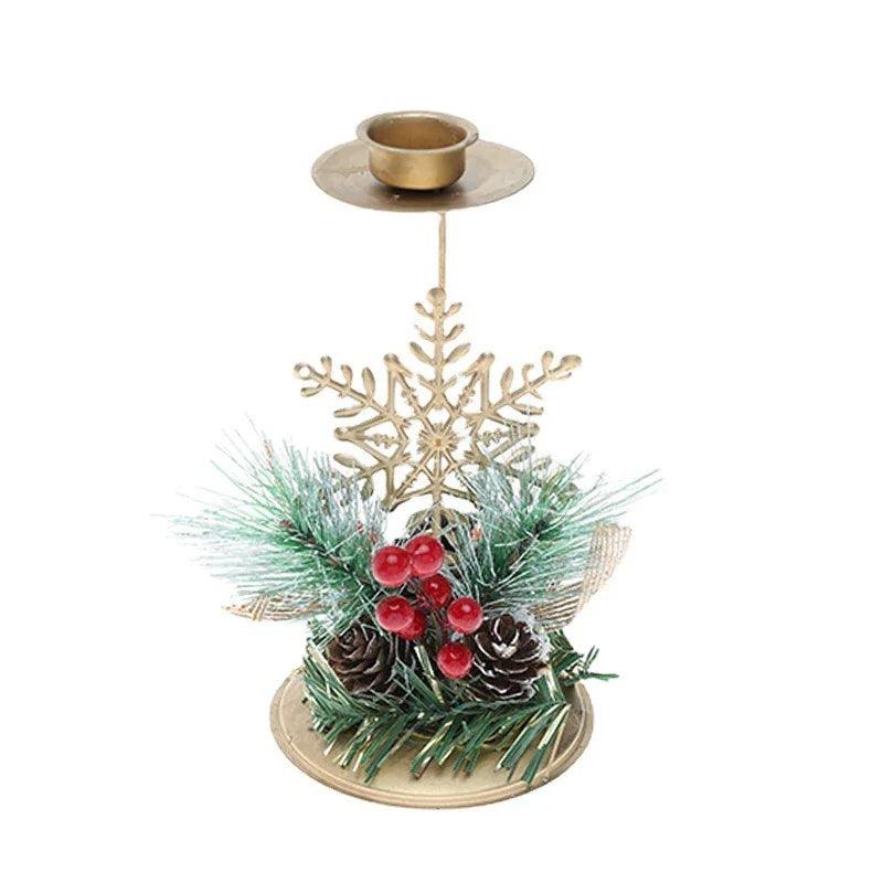 Bougeoir de Noël en fer forgé doré pour décoration de fenêtreEX-STOCK Canada