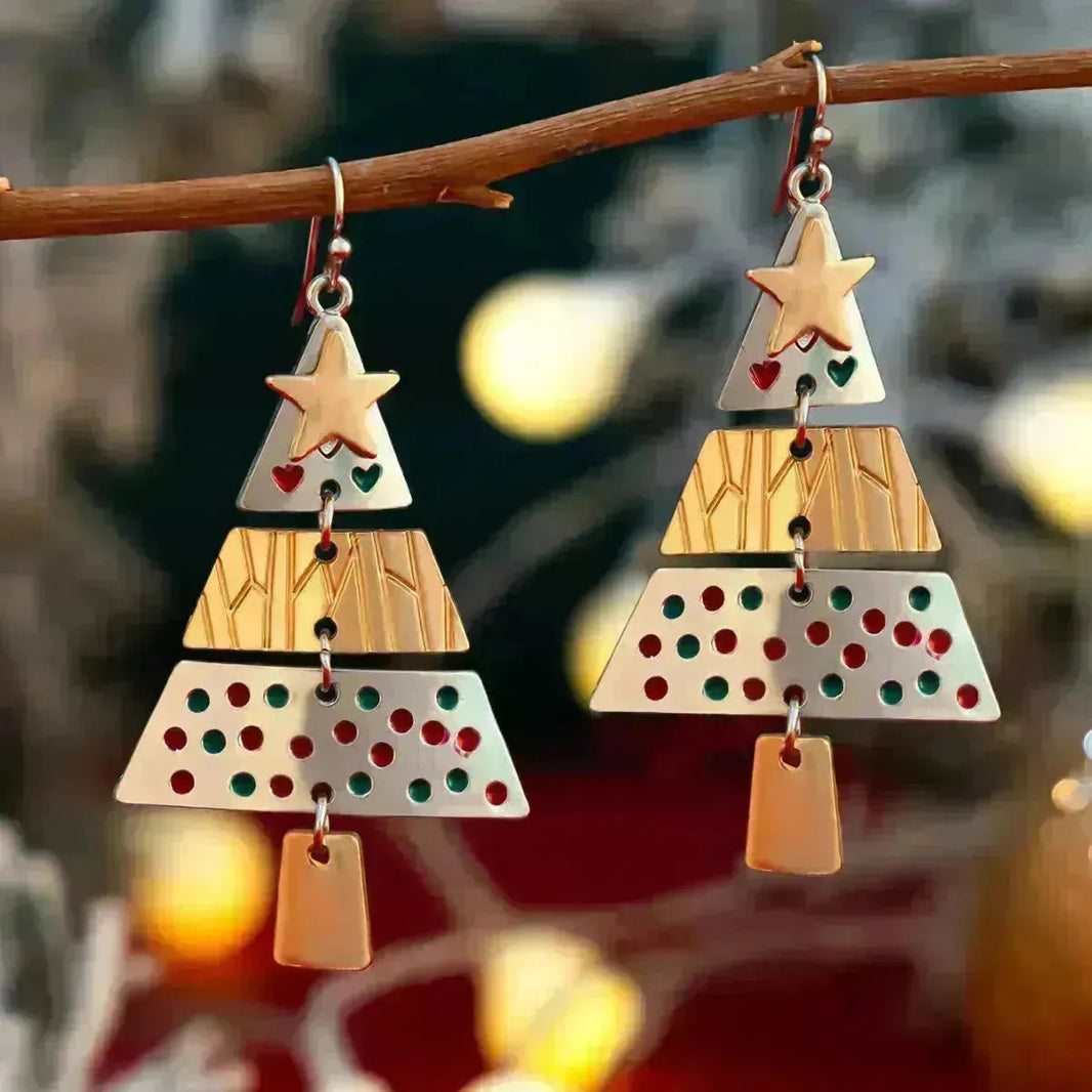 Collier d'arbre de Noël et boucles d'oreilles Collier de pendentif de mode