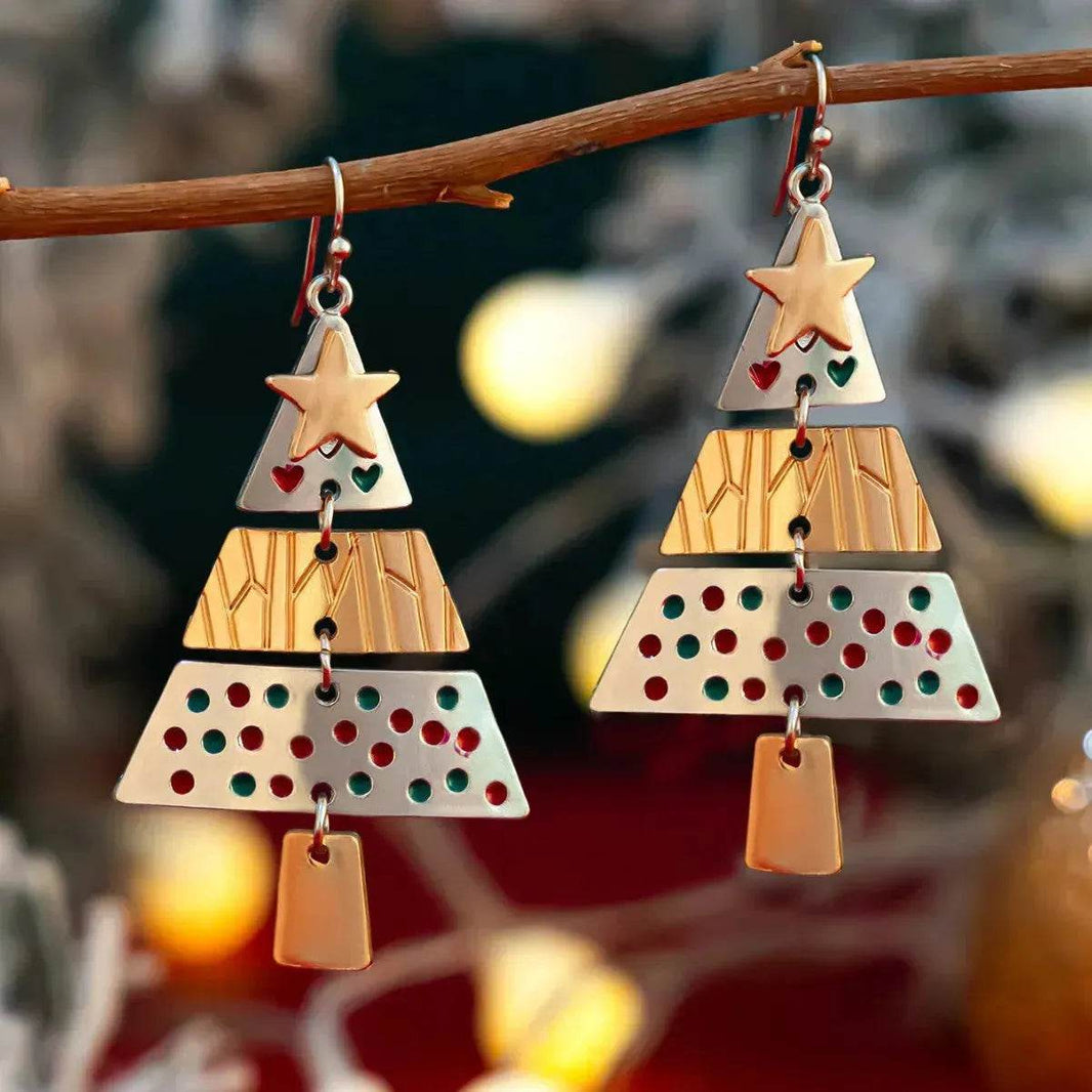 Christmas Tree Necklace And Earrings Fashion Pendant Necklace Suit - EX-STOCK Canada