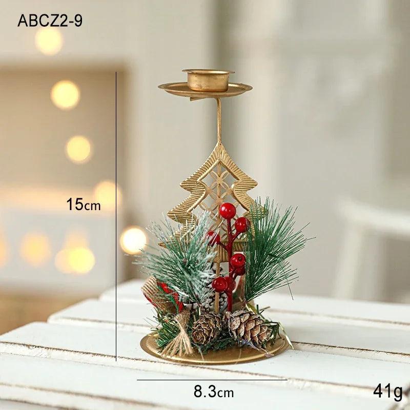 Bougeoir de Noël en fer forgé doré pour décoration de fenêtreEX-STOCK Canada