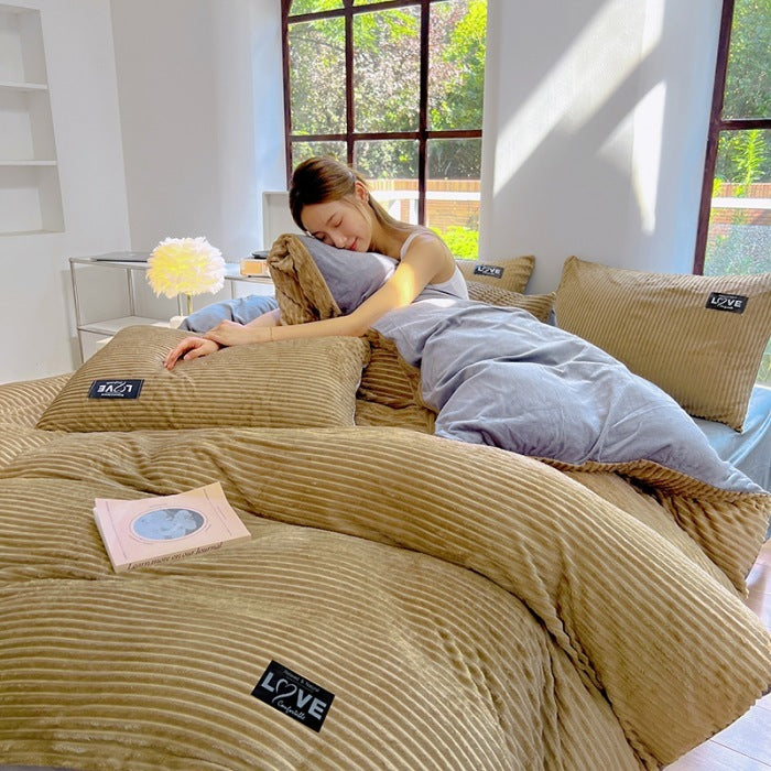 Flannel Double-sided Velvet Duvet Cover For Winter EX-STOCK Canada