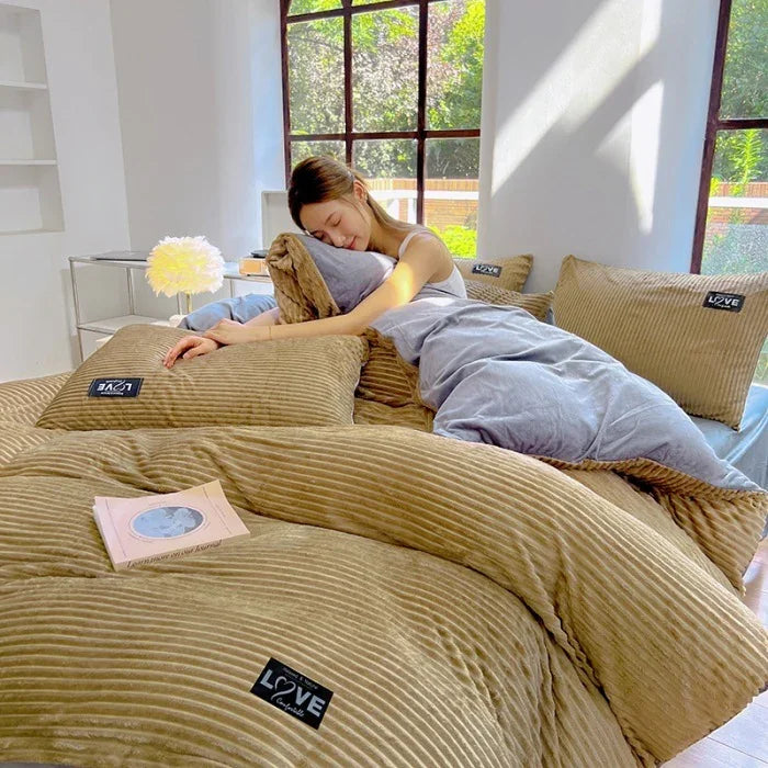 Flannel Double-sided Velvet Duvet Cover For Winter EX-STOCK Canada