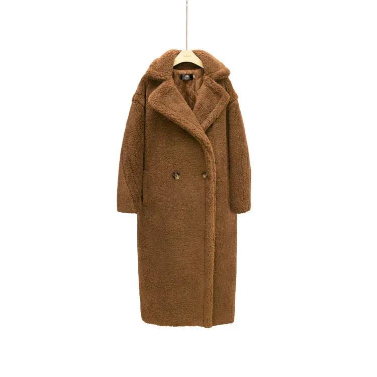 Manteau en peluche pour femmes, long manteau en agneau, hiverEX-STOCK Canada