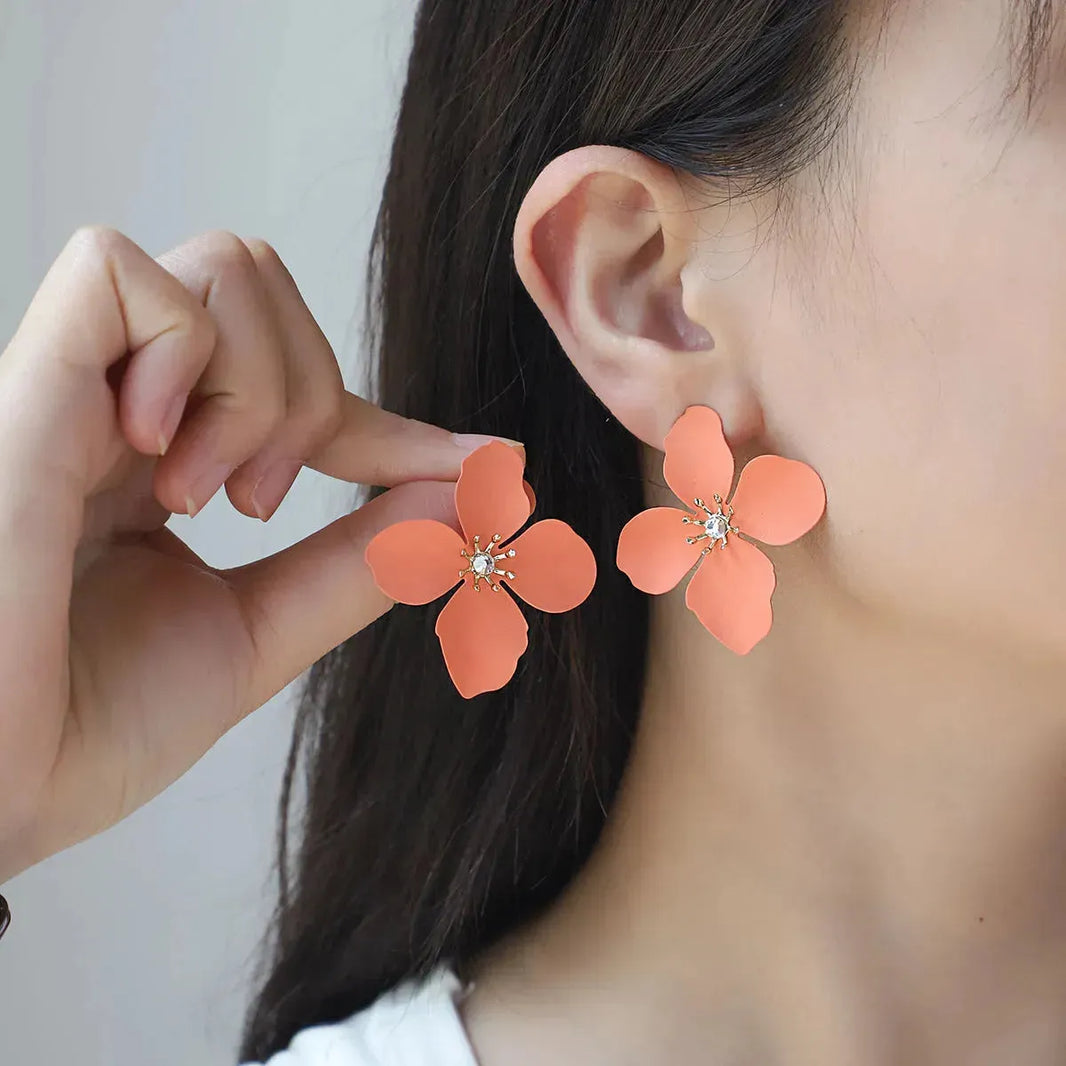 Colorful Flower Stud Earrings European And American Summer High Sense - EX-STOCK CANADA