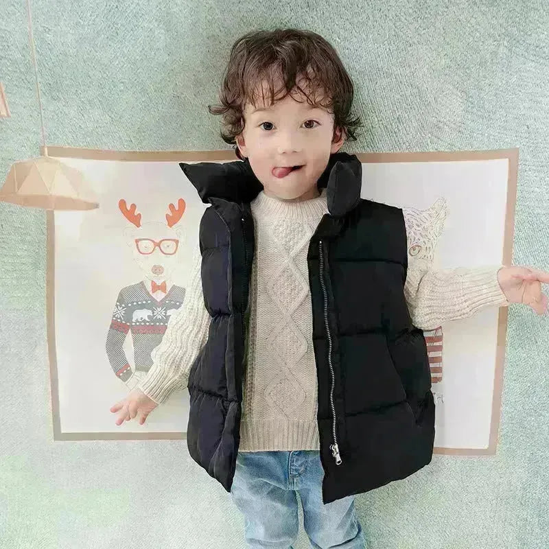 Giubbotto di cotone autunno e giubbotti invernali invernali per bambini senza maniche