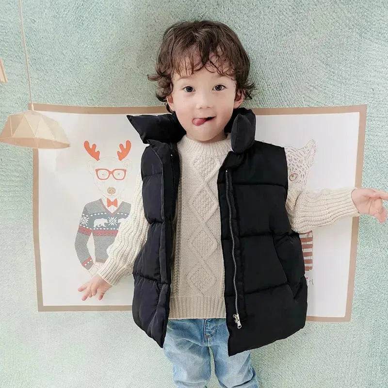 Down Cotton Vest Autumn And Winter Waistcoat Winter Clothing Children Sleeveless Puffer jacket - EX-STOCK Canada